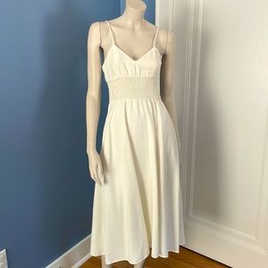 Chic White Zara Midi Dress Small Spaghetti Strap